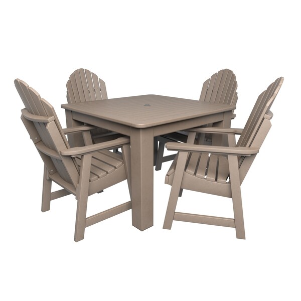 Highwood Usa Hamilton 5pc Square Outdoor Patio Furniture Dining Set AD-DNA44-WBR - main